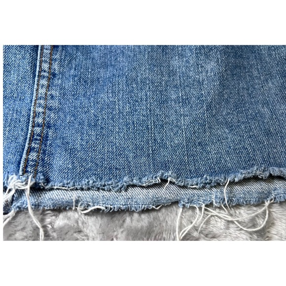 ASOS Womens Size 6 Denim Mini Skirt Blue Jean Raw Hem Casual Summer Festival - Picture 8 of 13
